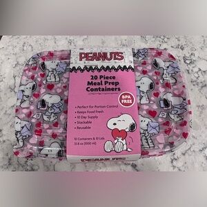 Peanuts Snoopy Valentine’s Day 20 Piece Meal Prep Food Storage Containers